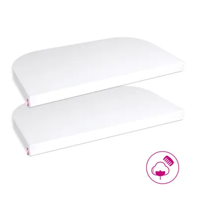 Produktbild von babybay Jersey Spannbetttuch Deluxe Doppelpack passend für die Modelle Maxi, Midi, Boxspring, Comfort und Comfort Plus, weiß, 89 x 50 cm (Doppelpack) 100% Baumwolle 2 Stück Weiß
