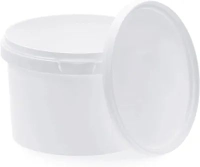 Image de BenBow Seau avec couvercle avec poignée 0,5L Quantité : 1 pc, Blanc  BSR, étanche à l'air, convient pour aliments,  BRC, anti-fuite