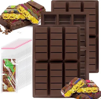 Produktbild von Silikonische Chocolademolden - 3 Stück - tief - anti-aanbak - für Pudding