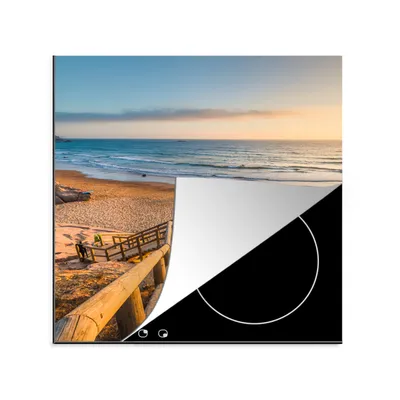 Produktbild von KitchenYeah© Herdabdeckplatte Strand - Treppe - Portugal , 78x78cm, Küche Deko, Glaskeramikkochfeld Herdabdeckung, Abdeckplatte fùr Kochfeld