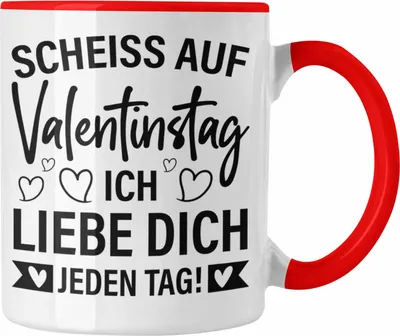 Produktbild von Trendation - Tasse Valentinstag Sch auf Valentinstag Ich Liebe Dich Jeden Tag Geschenk Freundin Freund Spruch Männer Frauen (Rot)