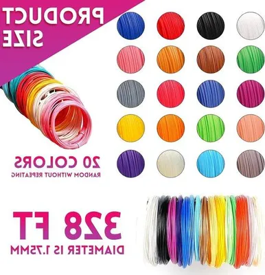 Image de 20 couleurs de filaments PCL pour stylo 3D, biodégradables, inodores, 5 m