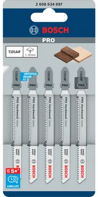 Image de Lame de scie sauteuse PRO Hardwood clean T101AIF, 100 mm, 5 pièces