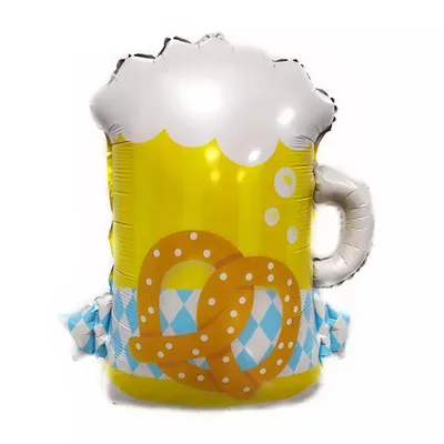 Immagine prodotto di Boccale da birra con palloncini in foil, pretzel, circa 62 x 70 cm