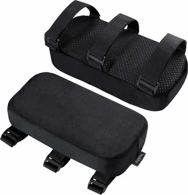 Obrázek produktu pro Sada 2 polštářků na područky z paměťové pěny pro kancelářské a herní židle, ergonomické pro lokty a předloktí, protiskluzová spodní strana