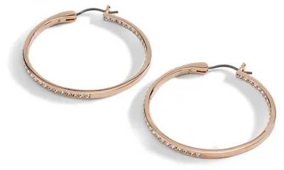 Image de Boucles d'oreilles Swarovski Sommerset, couleur blanche, avec un placage en alliage de rose gold