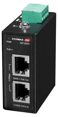 Produktbild von Edimax Industrieller IEEE 802.3bt 2.5 Gigabit 90W PoE++- DIN-Rail Injektor
