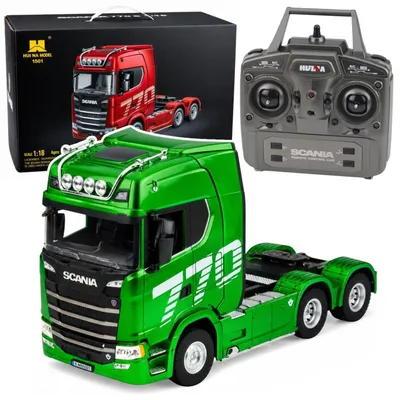 Obrázek produktu pro Diaľkově ovládané nákladní auto Scania, značka Huina, zelené barvy, měřítko 1:18