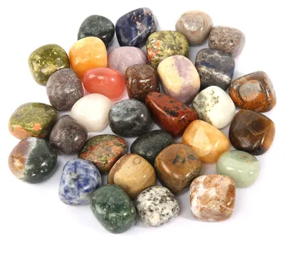 Edelsteinset 400 g, bunte Natursteine, 2-3 cm, Trommelsteine
