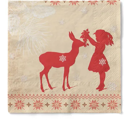 Produktbild von Sovie HORECA Weihnachtsserviette Sarah aus Tissue 33 x 33 cm, 100 Stück