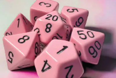 Produktbild von Chessex - Opaque - 7-Die Set - Pastel Pink/Black