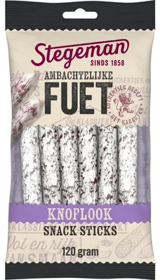 Produktbild von Stegeman Ambachtliche Fuet Sticks Knoblauch 120g – würzige Snacksticks