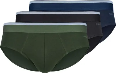 Produktbild von Skiny Herren Brasil Slip 3er Pack Baumwolle Multipack oliveblueblack Selection