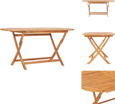 Zdjęcie produktu dla vidaXL Składany stół ogrodowy 160×80×75 cm z litego drewna tekowego - Stoły ogrodowe