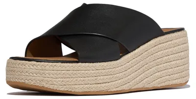 Immagine prodotto di FITFLOP FitFlop Espadrillas con zeppa in pelle e cinturini incrociati SCHWARZ 39