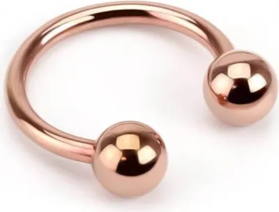 Produktbild von viva-adorno 1,2 x 6 x 3mm Hufeisen Piercing Edelstahl rosegold Lippenpiercing Augenbrauenpiercing Z419