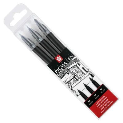 Immagine prodotto di Fineliner Sakura Pigma nero, set 3 pz