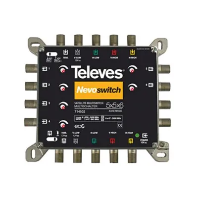 Image de Multicommutateur Televes en fonte 5 en 6 NEVO en cascade, alimenté par le récepteur MS56C