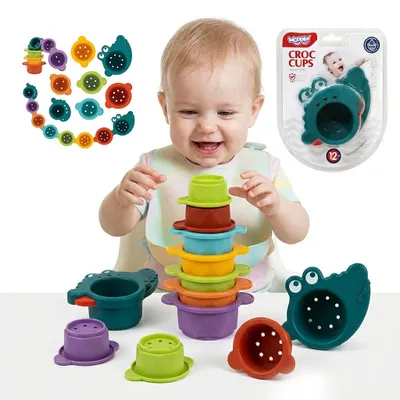 Produktbild von Woopie Baby-Badespielzeug Krokodil-Überlaufbecher