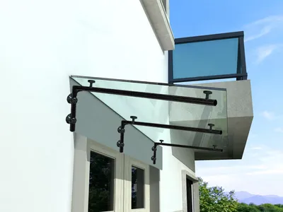 Immagine prodotto di Glaswerk Westfalen- (3L)250x90cm tettoia trasparente+supporto SW