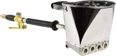 A pneumatic plastering gun with a hopper, shown against a white background.
