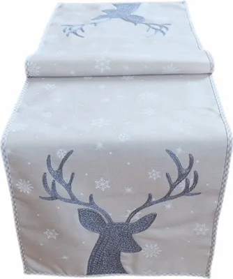 Produktbild von Tischdecke Stickerei Hirsch Winter Weihnachten Dekoration Tischläufer 40 x 140 cm