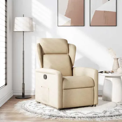 Immagine prodotto di vidaXL Poltrona relax in tessuto crema
