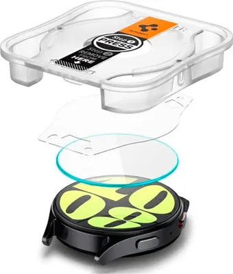 Produktbild von Set 2 Stück Glas für Samsung Galaxy Watch7 / Watch6 / Watch5 / Watch4 44mm Serie, Spigen GlastR EZ FIT, gehärtet, transparent