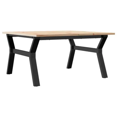 Zdjęcie produktu dla vidaXL Stolik kawowy z ramą Y 80x80x45 cm z litego drewna sosnowego i stali