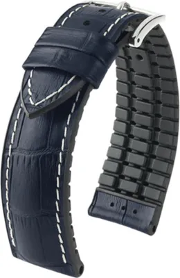 Produktbild von Hirsch George L Kalbsledershirt in Blau 22 mm Uhrenarmband