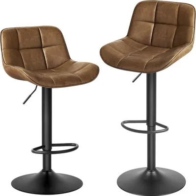 Produktbild von EUGAD Barhocker höhenverstellbar 360° drehbar, ergonomischer Hocker im Bar, Sitz 49x36 cm, Dunkelbraun