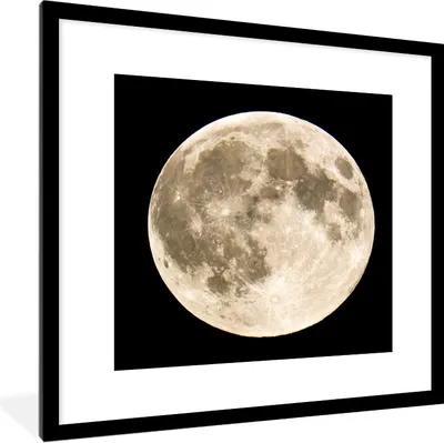 Produktbild von MuchoWow® Gerahmtes Poster Mond - Weltraum - Schwarz 40x40 cm - Poster mit Schwarzem Bilderrahmen Wandposter Rahmen Foto Bilder - Poster - Plakat im Rahmen