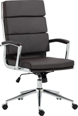 Produktbild von CLP Bürostuhl Cleveland I Echtleder, Kunstleder oder Stoffbezug, Farbe: braun, Material: Kunstleder
