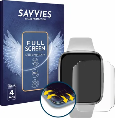 Produktbild von 4x Savvies Fullscreen Schutzfolie für Xiaomi Redmi Watch 3 Active Displayschutz Folie Fullcover Klar Transparent