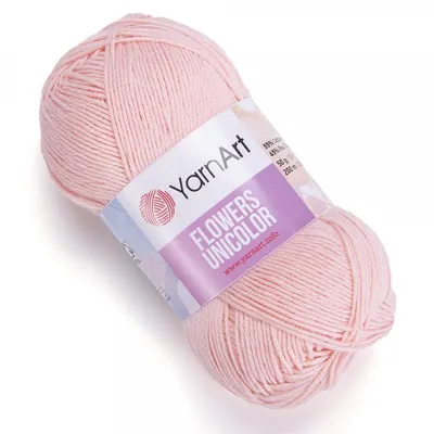 Produktbild von YarnArt Flowers Unicolor 734 – Premium Häkelgarn in Lachsrosa – 50g weiches Farbverlaufs-Baumwollgarn für Amigurumi, Kleidung & Accessoires