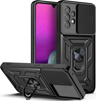Produktbild von Samsung Galaxy A33 Hülle - Coverup Armor Ring Ständer Back Cover mit Kamera Schutz - Schwarz