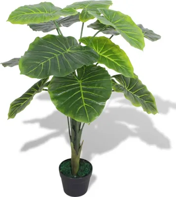 Obrázok produktu pre Umelá rastlina, kolokázia s kvetináčom 85 cm, zelená