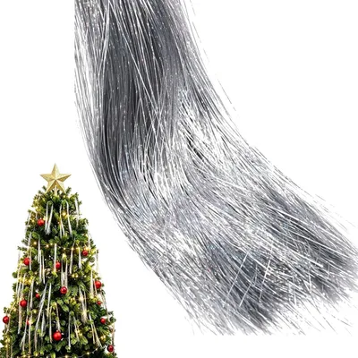 Imagen del producto de Adornos plateados en forma de estrella, 5000 unidades, 50 cm de longitud, decoración navideña para el árbol
