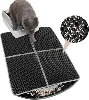 Image de Tapis de litière pour chat antidérapant et imperméable, 75 x 55 cm