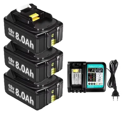 Produktbild von Batterie, 8000mAh Kapazität, Vielseitige Kompatibilität, 3X8.0Ah1XCharger4A, 18V