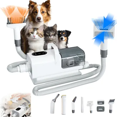 Produktbild von 1100W Hundepflegesauger, Hundehaarsauger, Hundeschermaschine, Saugleistung, Haustier-Staubsauger-Pflegeset, 2.2L