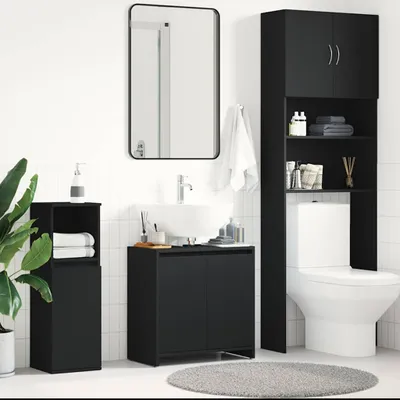 Obrázok produktu pre vidaXL Kúpeľňová skrinka čierna 60x33x61 cm Materiál drevo