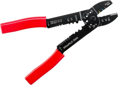 Immagine prodotto di Fixpoint 77289 Pinza per capicorda isolati, nero-rosso - con tagliacavi e spellafili