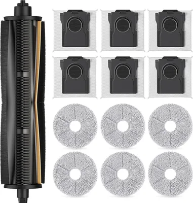 Produktbild von Verbesserte Bürste für Dreame X40 Ultra/X30 Ultra/L30 Ultra/L40 Ultra/X40 Master Saugrobotern, haarschneidende und verwicklungsfreie Bürsten, 1 Hauptbürste, 6 Wischpads,6 Staubbeutel