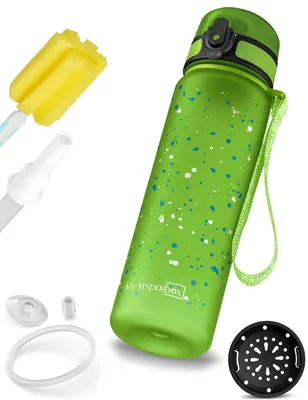 Produktbild von My Vesperbox® Trinkflasche Kinder [500ML] - Wasserflasche Kohlensäure Geeignet & Auslaufsicher - Water Bottle Kids - für Schule & Sport - Kinderflasche für Mädchen & Jungen - inkl. Ersatzdichtung
