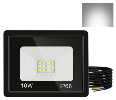 Zdjęcie produktu dla Izrielar – zestaw 5 reflektorów LED 10 W, reflektory zewnętrzne, stopień ochrony IP66, wodoodporne, do boisk sportowych i garaży, barwa światła 6000 K (biała zimna), reflektory budowlane
