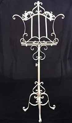 Produktbild von Notenständer Staffelei Eisen 170cm Aufsteller  antik Stil weiss Menükartenhalter
