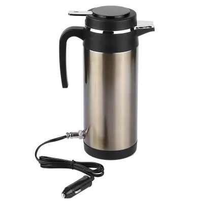 Image de 1000ML 12V Acier inoxydable Bouilloire électrique dans la voiture Thermos de voyage Bouteille d'eau chauffante