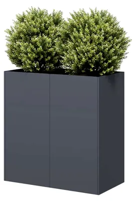 Produktbild von Pflanzkübel Anthrazit 80x40x80 cm aus Kaltgewalztem Stahl, Pflanzschale, Garten-Pflanzkübel, Outdoor-Pflanzgefäß, Hochbeet