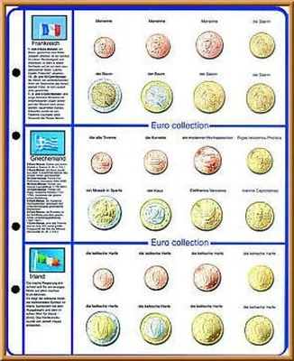Produktbild von Lindner 8450-4 Vordruckblatt EURO COLLECTION: Kursmünzensätze Frankreich/Griechenland/Irland